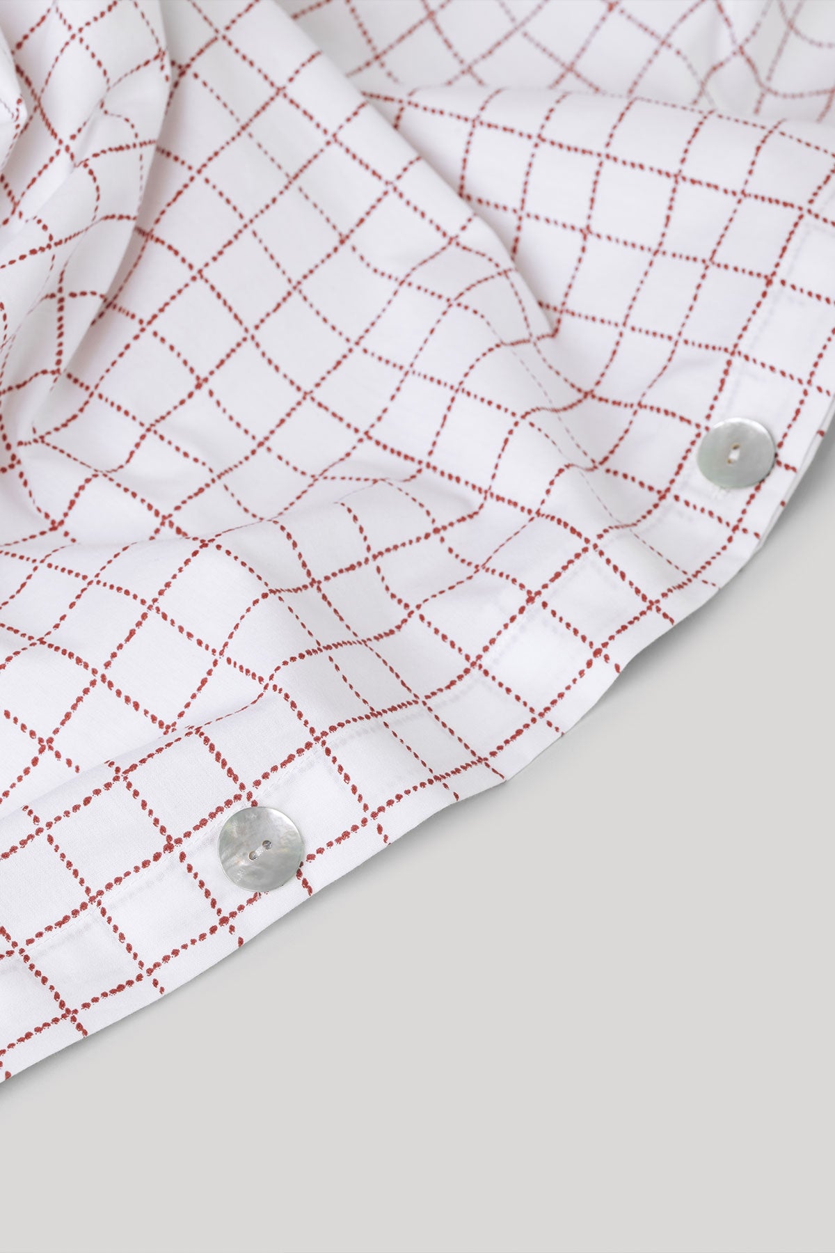 Housse de couette en percale de coton bio chics carreaux rouille