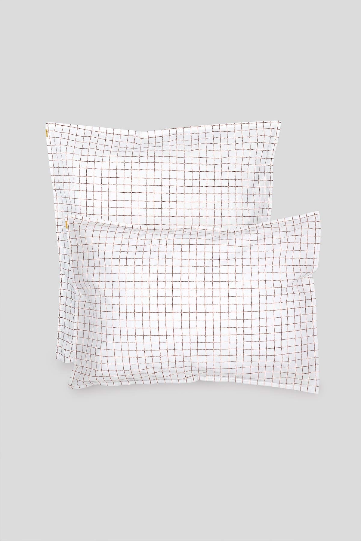 Taie d'oreiller en percale de coton bio chics carreaux rouille