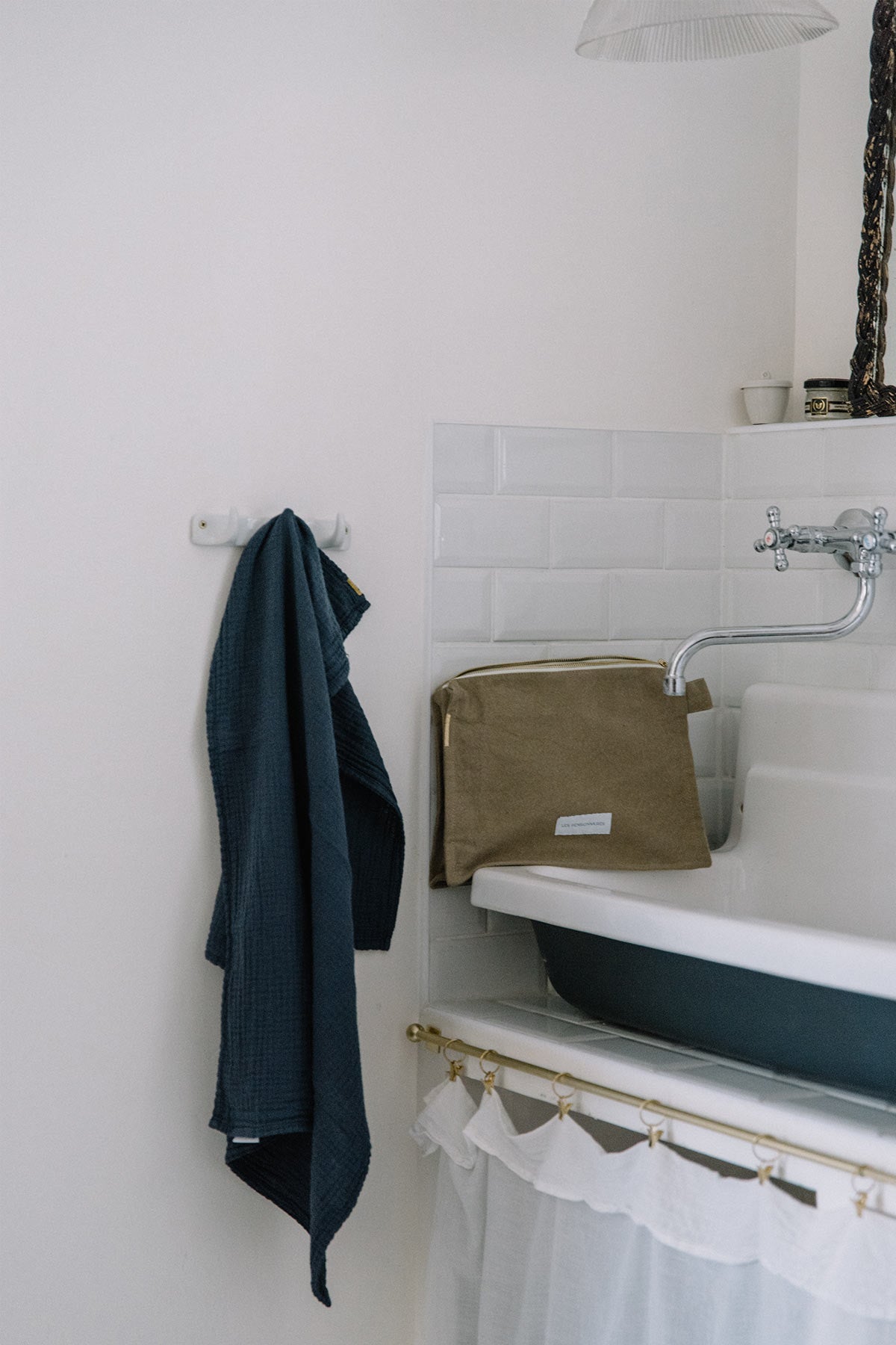 Trousse de toilette vert coton bio Les pensionnaires