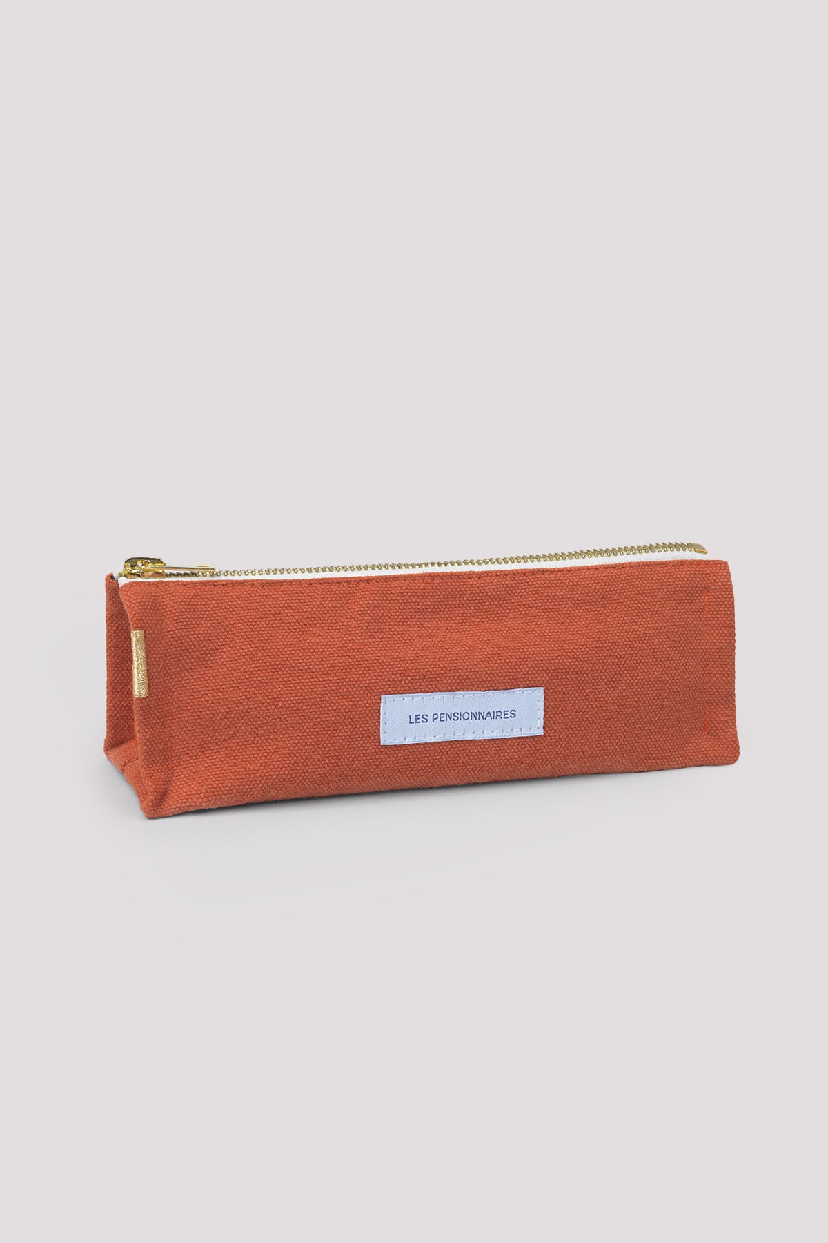 Trousse à crayons en toile de coton bio orange flamboyant